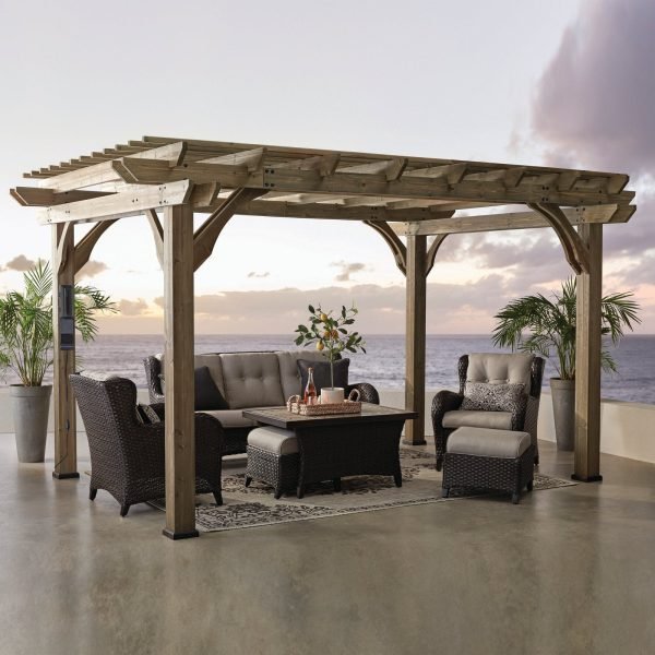 14×10 Somerville Pergola – Barnwood Stain thumbnail 2