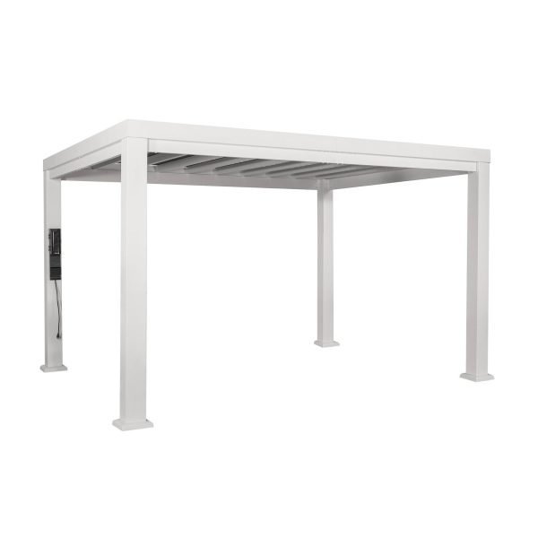 14×10 Windham Modern Steel Pergola With Sail Shade Soft Canopy thumbnail 3