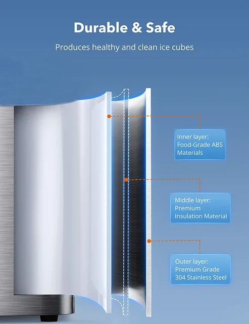 Aicook Nugget Ice Maker For Countertop, Sonic Ice Maker Machine thumbnail 3