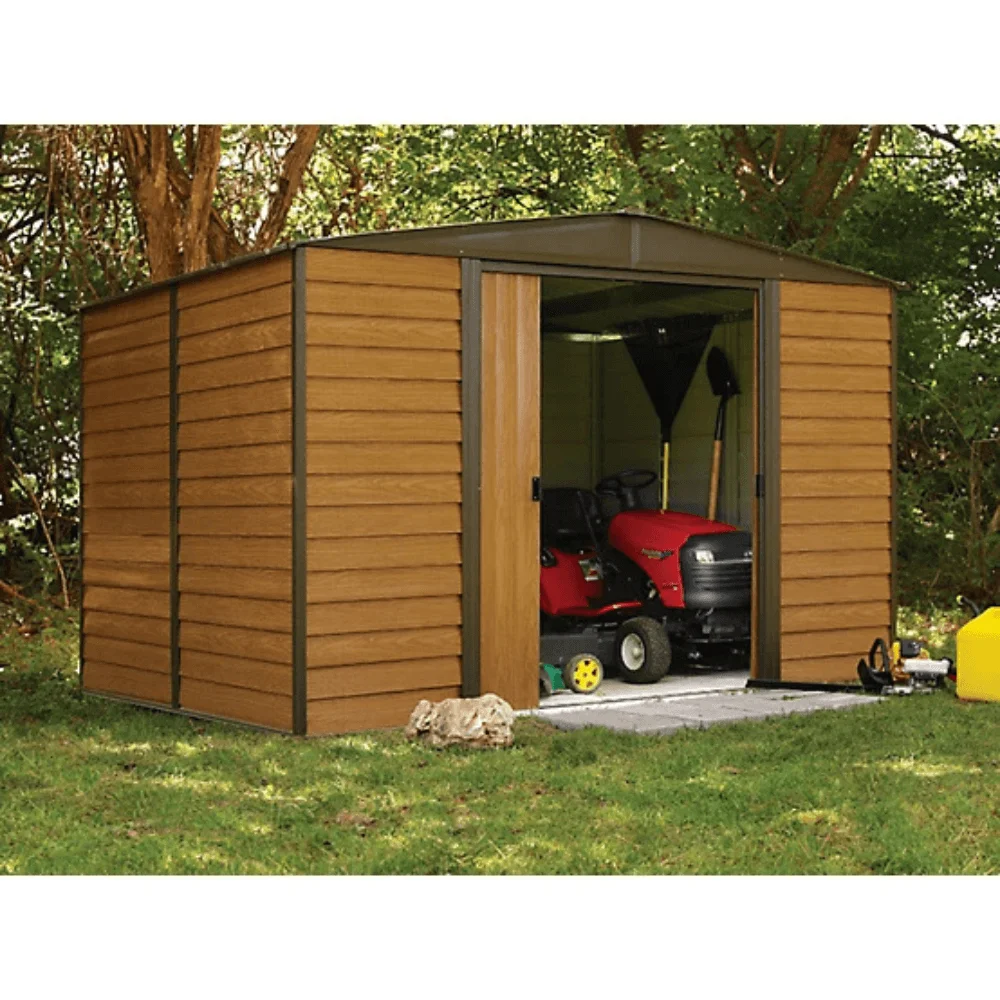 Arrow 10 ft. x 8 ft. Woodridge Shed – Durable Metal Storage with Woodgrain Finish thumbnail 2