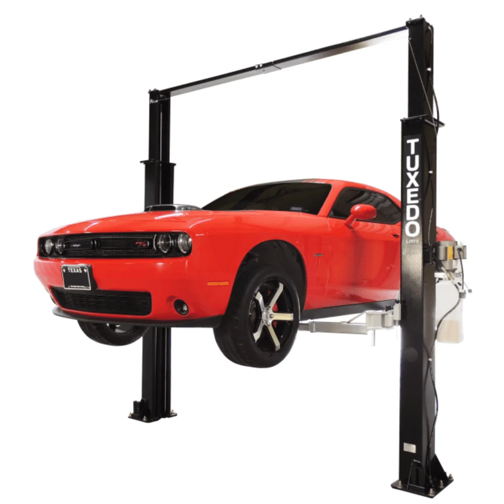 Asymmetric 2 Post Car Lift Clear Floor 9,000 lbs. Capacity Heavy Duty in Black thumbnail 2