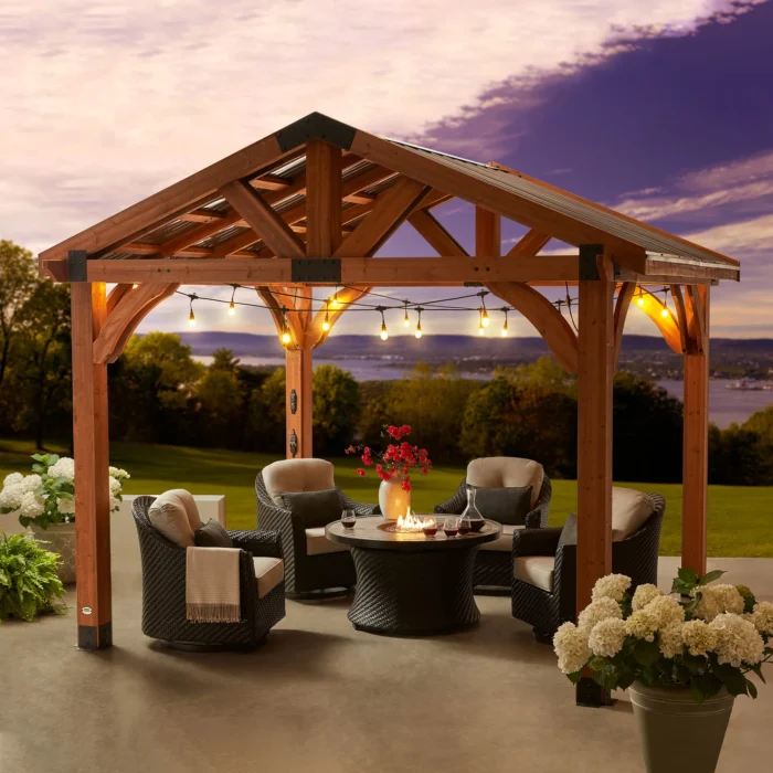 Backyard Discovery Brookdale 12 x 10 All Cedar Wooden Gazebo thumbnail 2