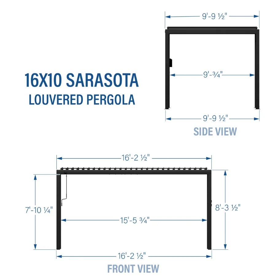 Backyard Discovery Sarasota 16’x10′ Galvanized Steel Louvered Pergola thumbnail 6