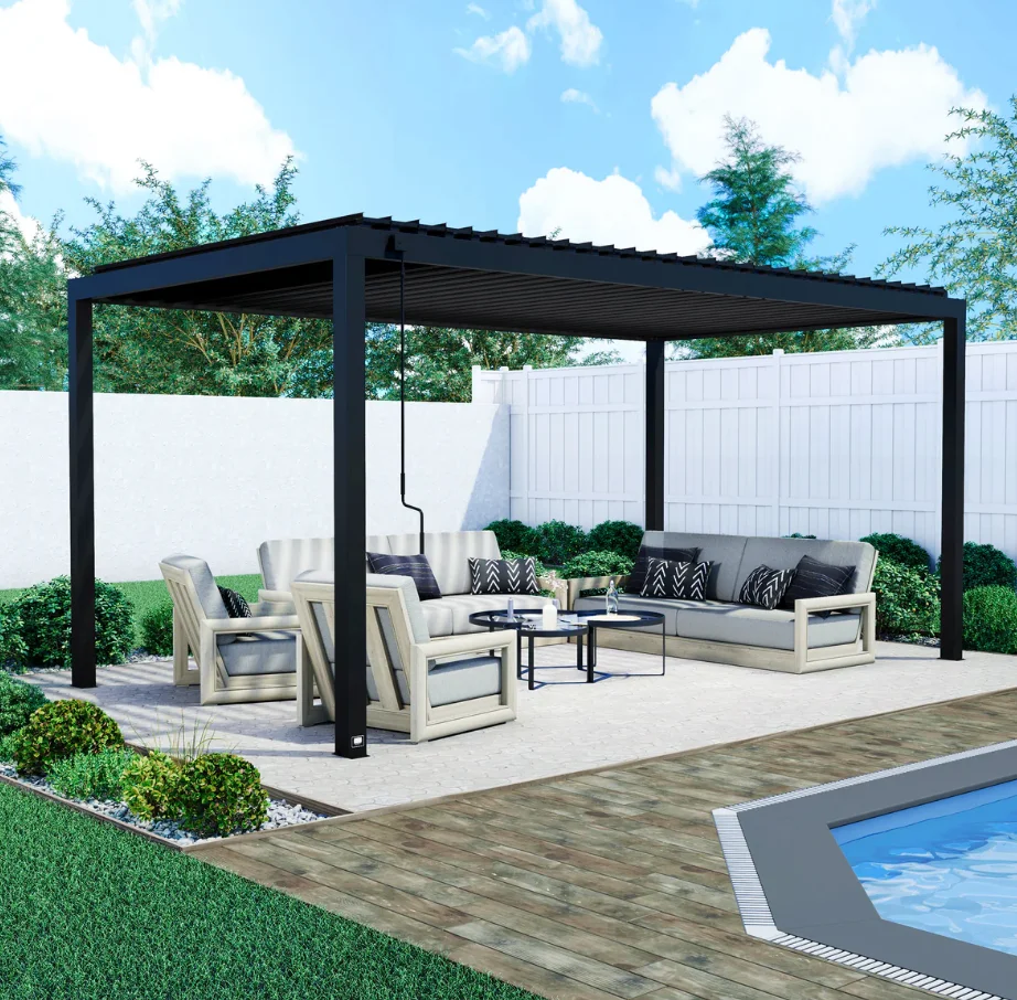 Backyard Discovery Sarasota Galvanized Steel Louvered Pergola thumbnail 2