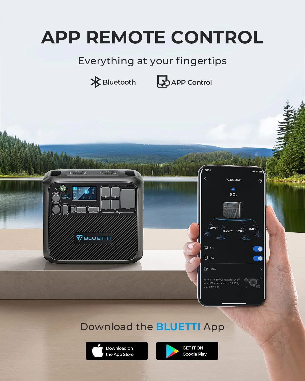 BLUETTI AC200L Portable Power Station 2048Wh LiFePO4 Solar Generator thumbnail 4