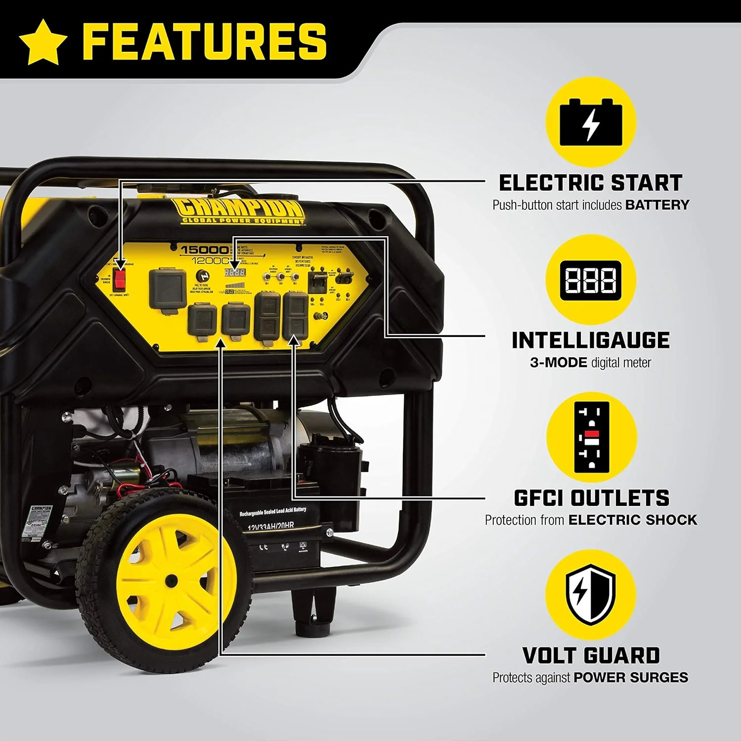 Champion Power Equipment 200988 4500-Watt Dual Fuel Inverter Generator with Electric Start thumbnail 3