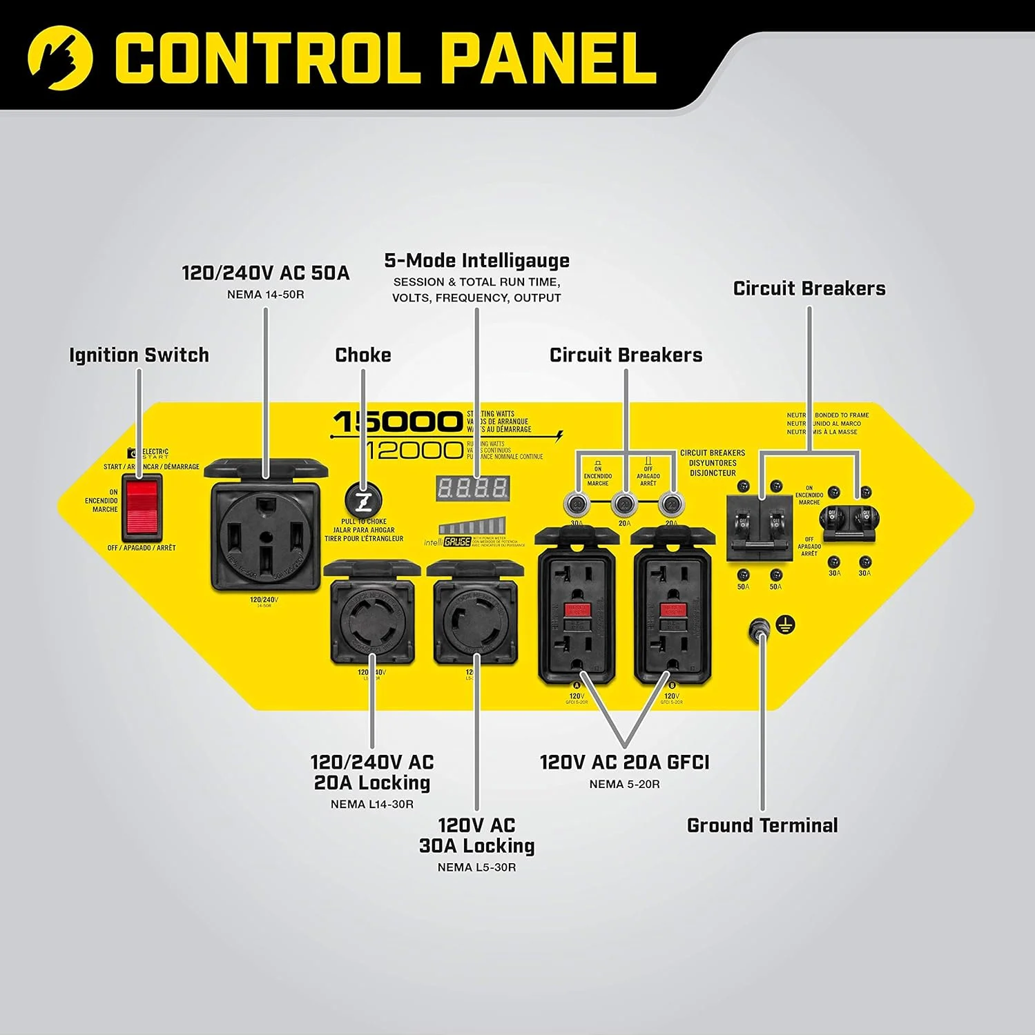 Champion Power Equipment 200988 4500-Watt Dual Fuel Inverter Generator with Electric Start thumbnail 4