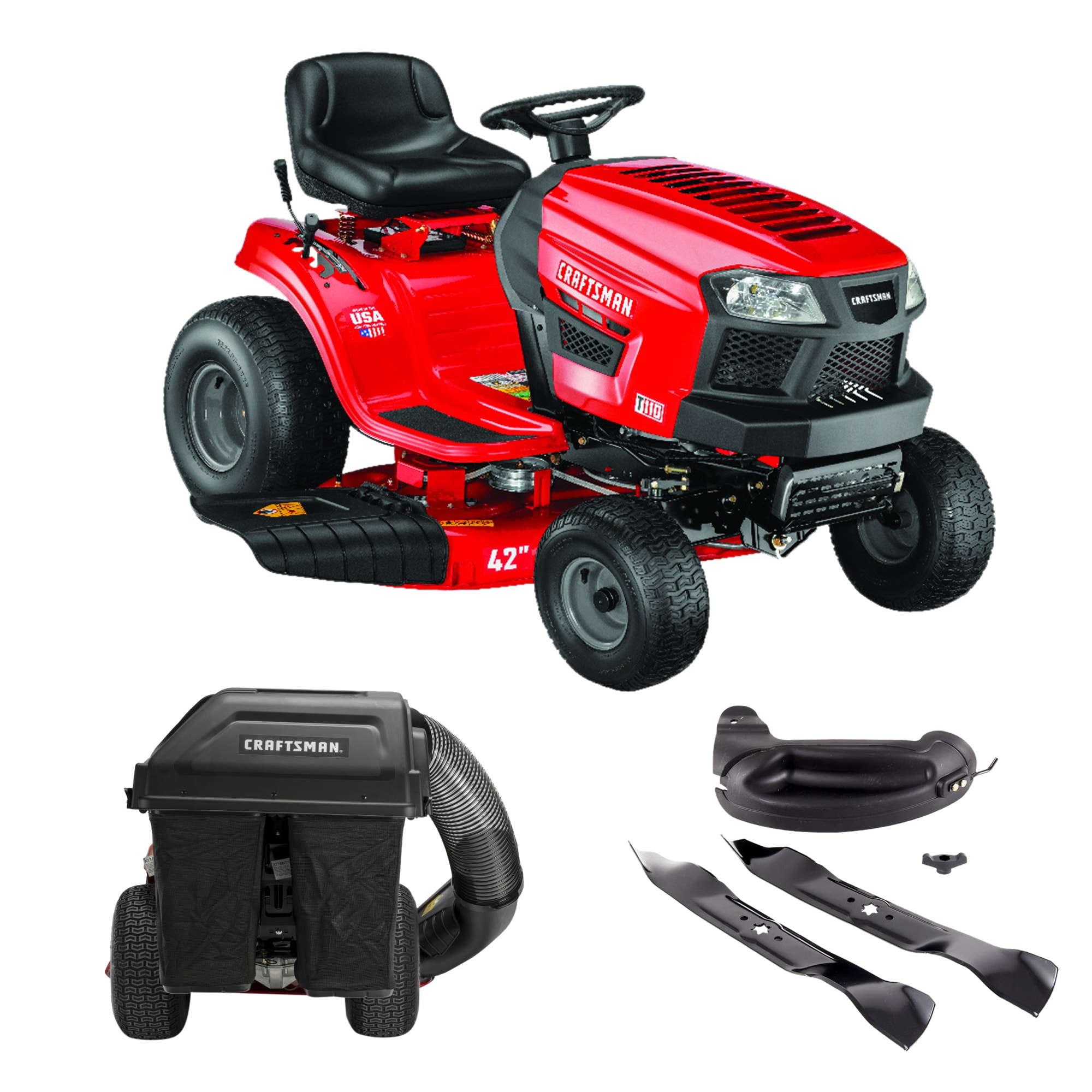 Craftsman T110 42-Inch 17.5 HP Briggs & Stratton Gas Riding Lawn Mower with Turn Tight