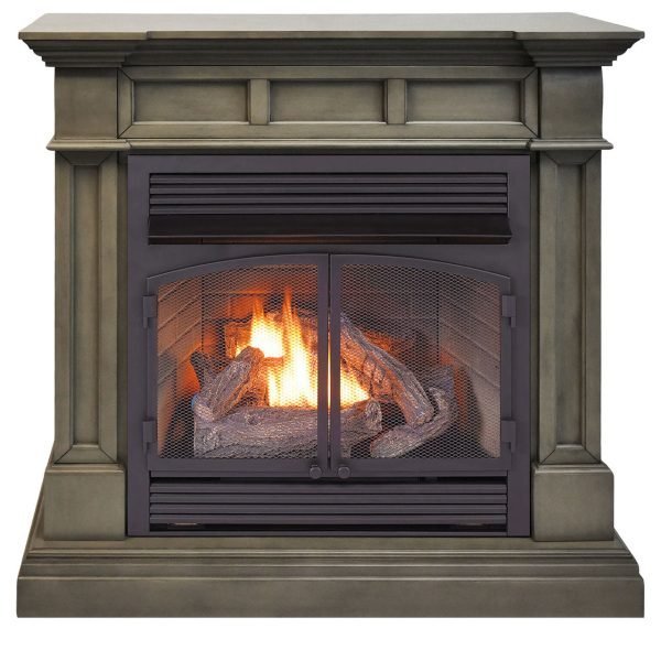 Duluth Forge Dual Fuel Ventless Gas Fireplace With Mantel – 32,000 BTU, T-Stat Control, Slate Gray Finish – Model# DFS-400T-2GR thumbnail 2