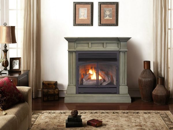 Duluth Forge Dual Fuel Ventless Gas Fireplace With Mantel – 32,000 BTU, T-Stat Control, Slate Gray Finish – Model# DFS-400T-2GR thumbnail 4