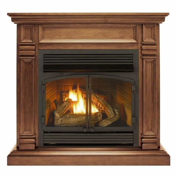 Duluth Forge Dual Fuel Ventless Gas Fireplace With Mantel – 32,000 BTU, T-Stat Control, Toasted Almond Finish – Model# DFS-400T-2TA thumbnail 2