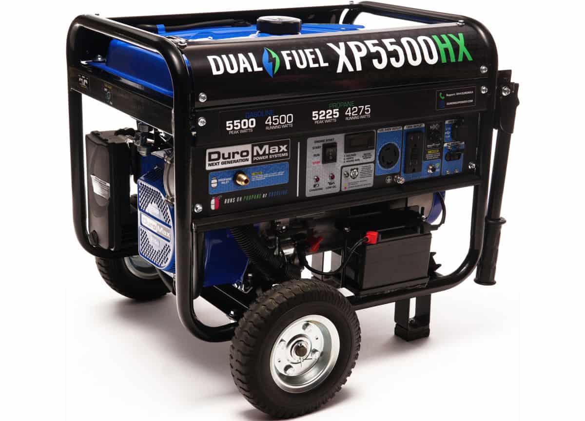 DuroMax XP5500HX 5,500-Watt Dual Fuel Portable Generator with CO Alert