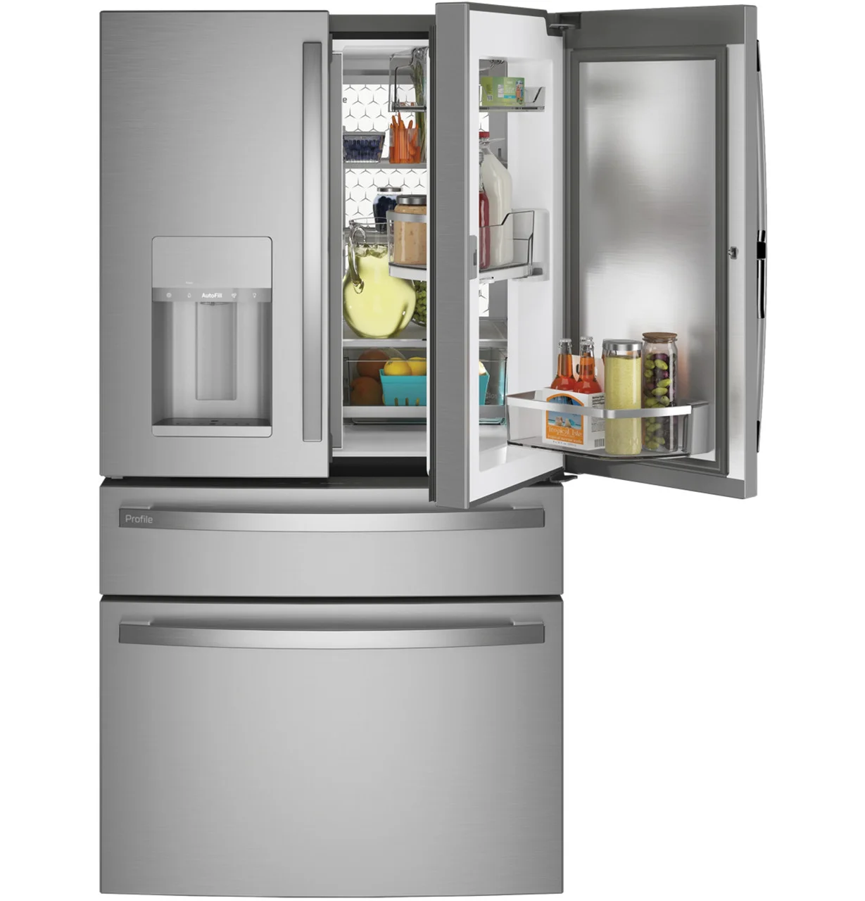 GE Profile 27.9 cu ft Smart Fingerprint Resistant French Door Refrigerator, Stainless Steel thumbnail 4