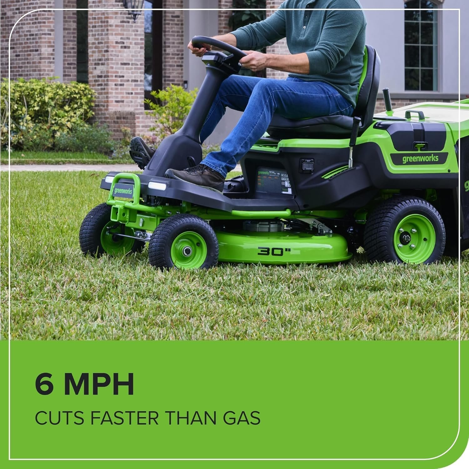 Greenworks 60V 30” CrossoverT Riding Lawn Tractor with 8.0 Ah thumbnail 6