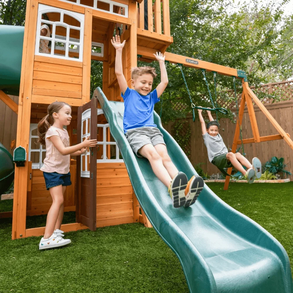 KidKraft Ridgemoor Perch Swing Set – Endless Outdoor Fun for Kids thumbnail 4