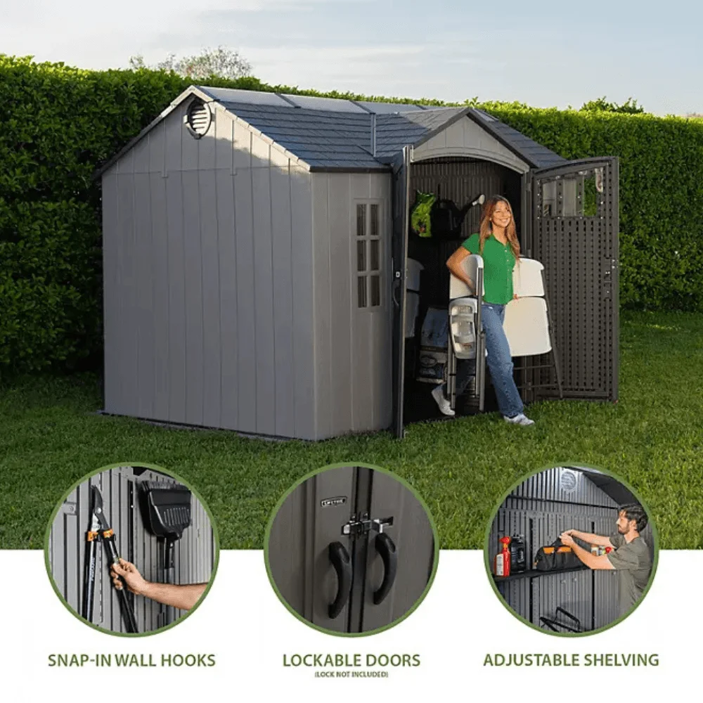 Lifetime 10′ x 8′ Outdoor Storage Shed, Gray thumbnail 5
