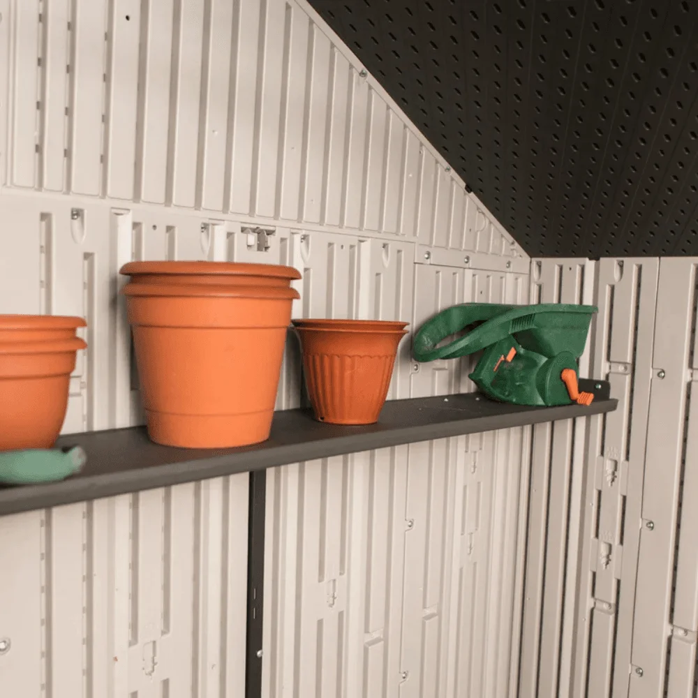 Lifetime 12.5 Ft. x 8 Ft. High-Density Polyethylene (Plastic) Outdoor Storage Shed with Steel-Reinforced Construction thumbnail 5