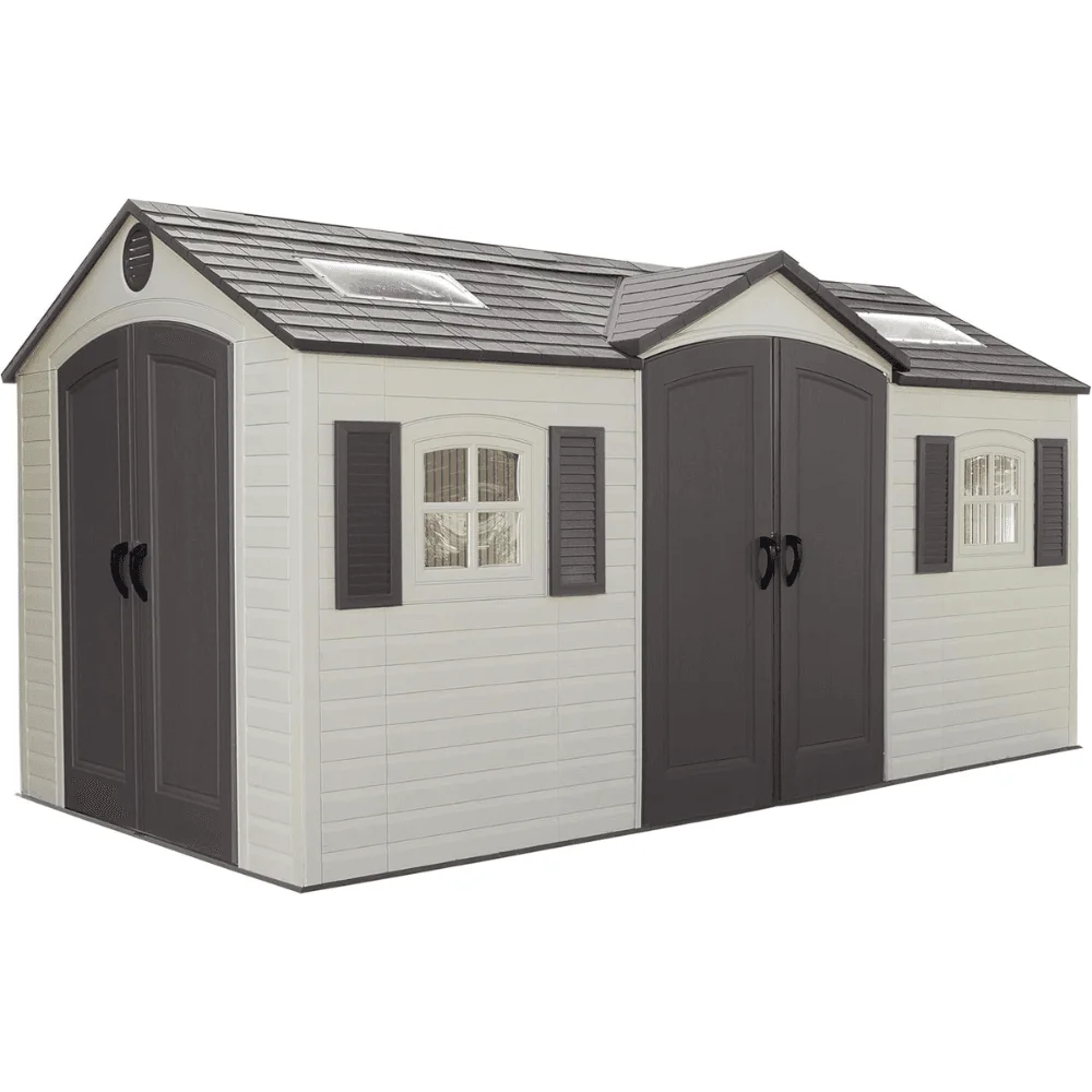 Lifetime 15 Ft. x 8 Ft. High-Density Polyethylene (Plastic) Outdoor Storage Shed with Steel-Reinforced Construction