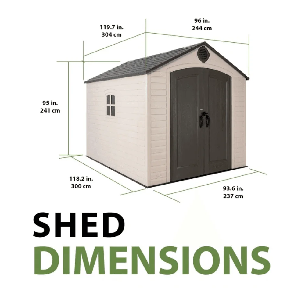 Lifetime 8 Ft. x 10 Ft. High-Density Polyethylene (Plastic) Outdoor Storage Shed with Steel-Reinforced Construction thumbnail 2