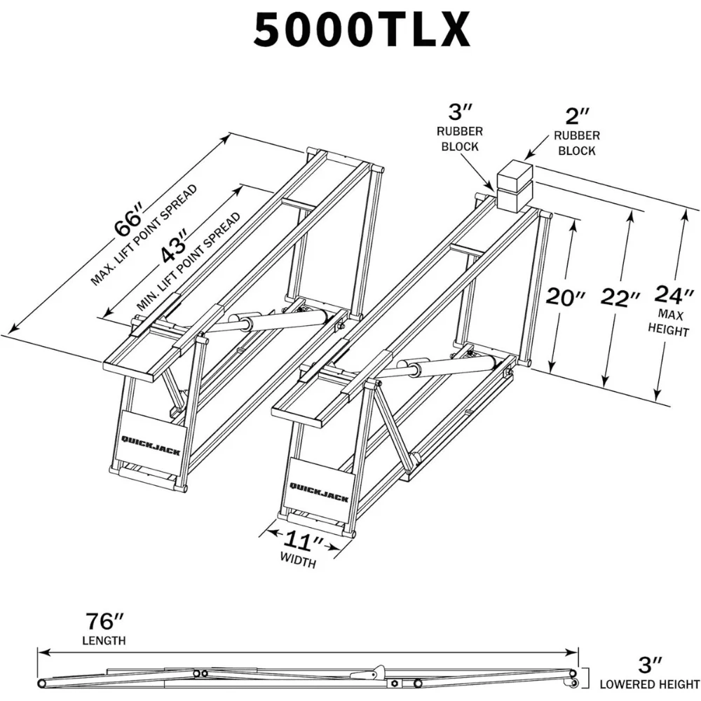 QuickJack 5000TLX Extended-Length Portable Lift Package Deal – 5,000 LBS Capacity thumbnail 3