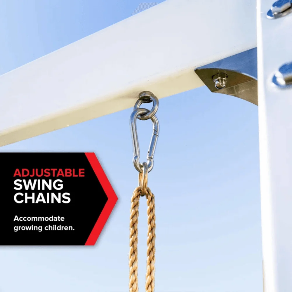 Sports power Vinyl-Covered Wood Swing Set – Classic & Durable for Outdoor Fun thumbnail 3