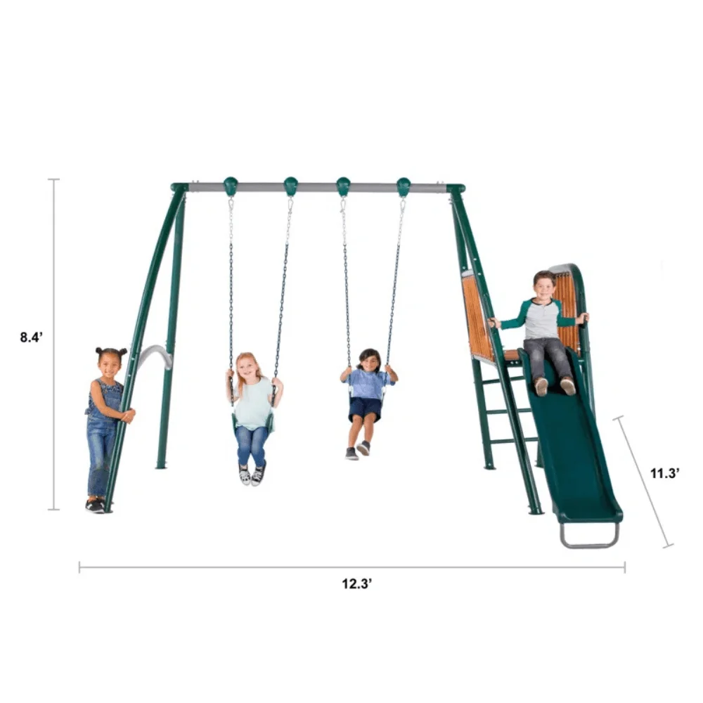 Sportspower Alta Oaks 10′ Heavy Duty Swing Set with Lifetime Warranty on 6′ Double Wall Slide thumbnail 4