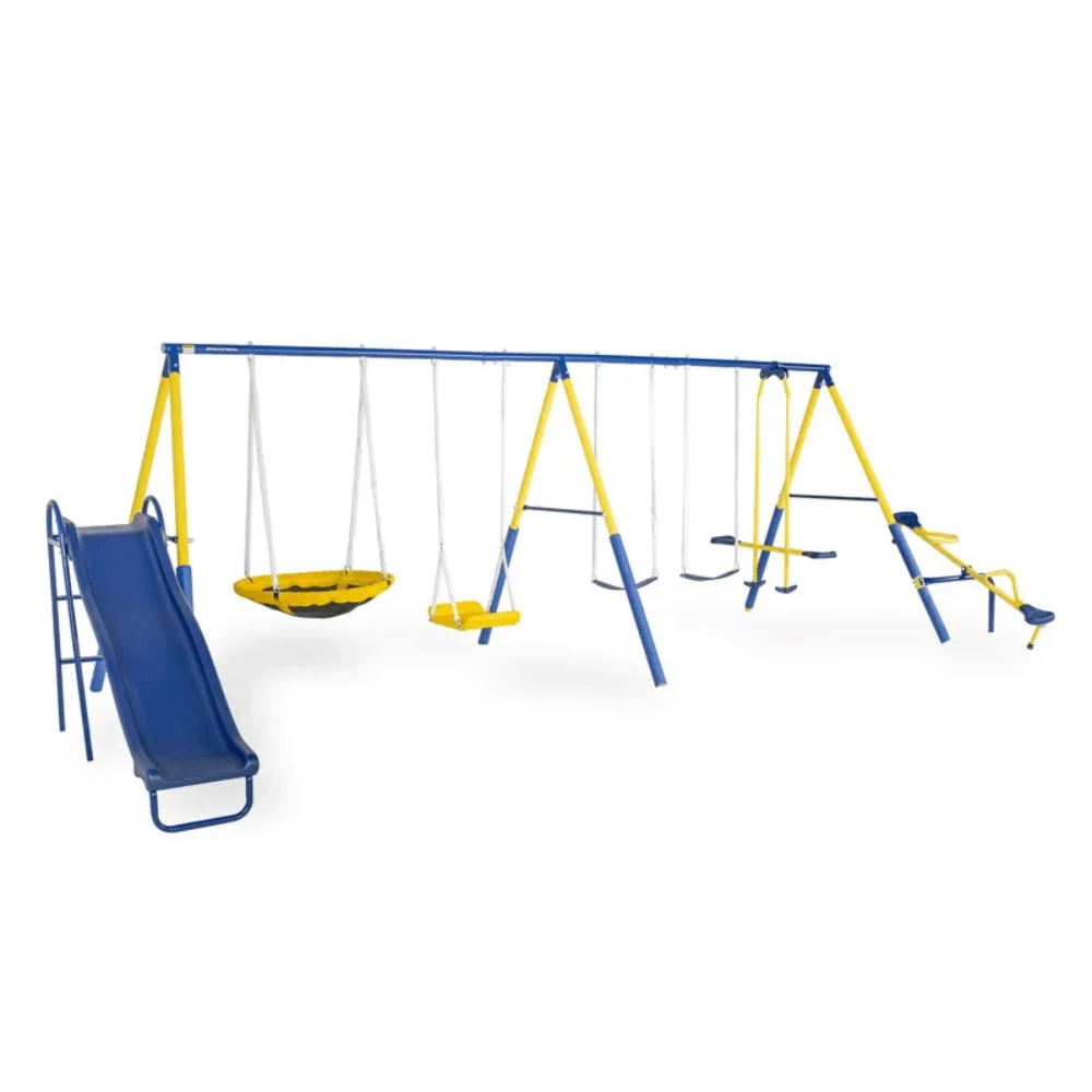 Sportspower Super 10 Metal Swing Set with Lifetime Warranty on Blow Molded Slide thumbnail 4