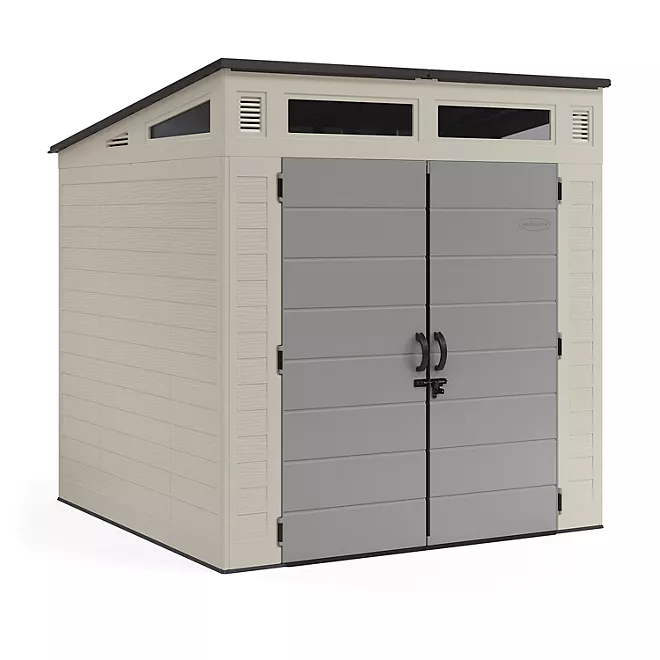 Suncast 7′ x 7′ Modernist Resin Outdoor Storage Shed thumbnail 2
