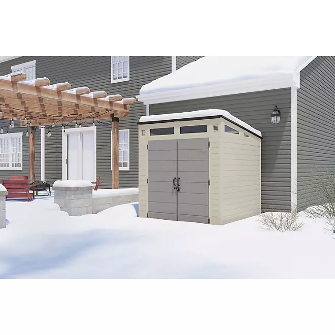 Suncast 7′ x 7′ Modernist Resin Outdoor Storage Shed thumbnail 3