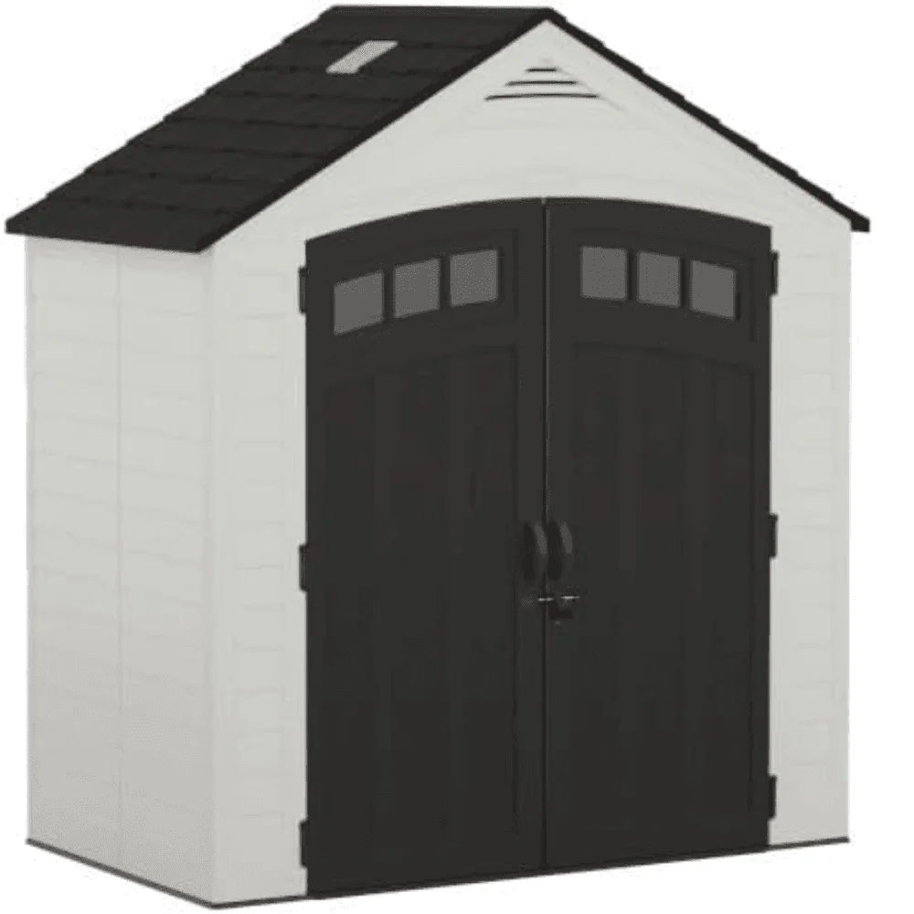 Suncast Vista 7 ft. x 4 ft. Resin Standard Modern Storage Shed with Floor Kit