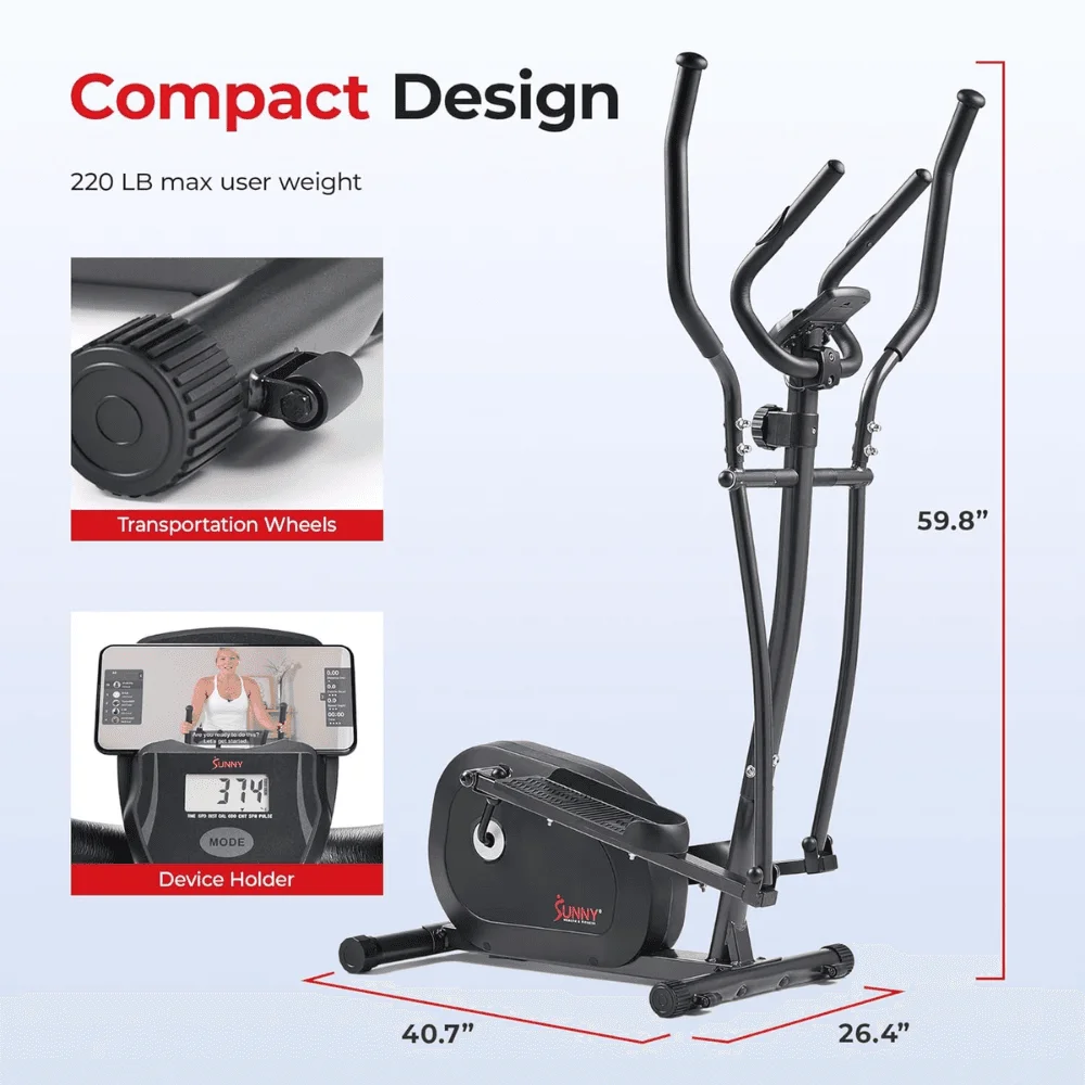 Sunny Health and Fitness Programmable Magnetic Elliptical thumbnail 3