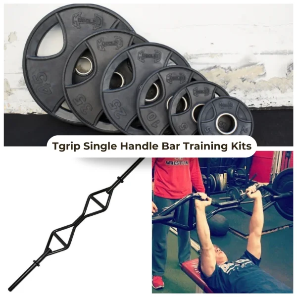 TGrip Pro Series Single Handle Bar with Solid Olympic Sleeves Training Kits – Multi Grip – Functional Training – Football – Swiss – Neutral thumbnail 5