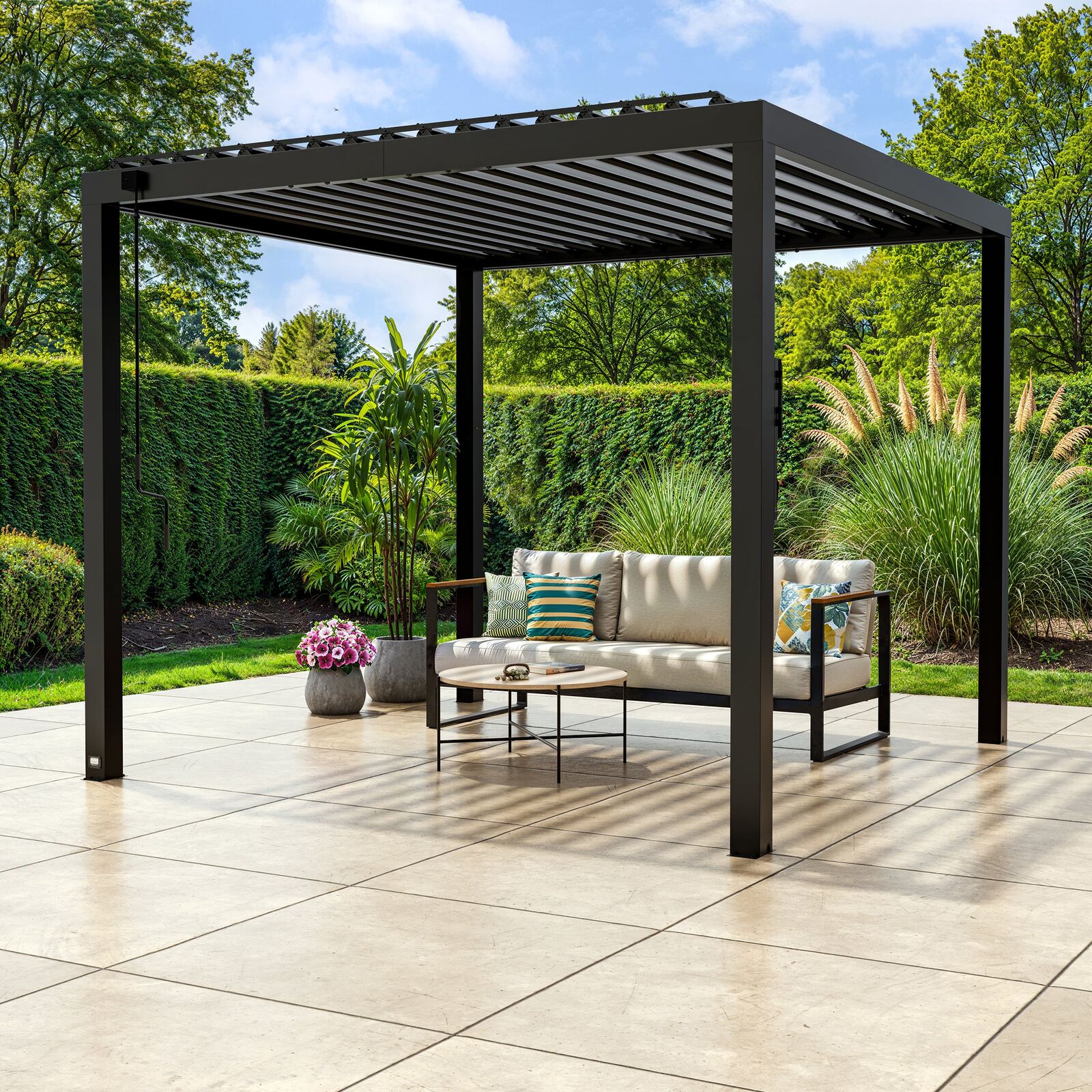 14×10 Sarasota Steel Louvered Pergola