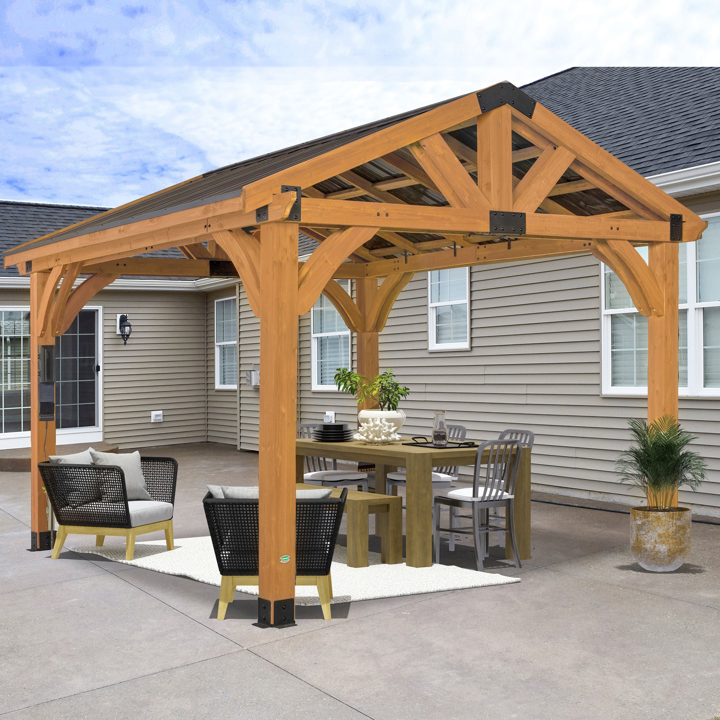 Arlington 12′ X 12′ Solid Wood Patio Gazebo