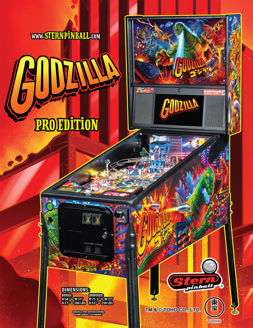 Stern Pinball Godzilla Pro Pinball Machine