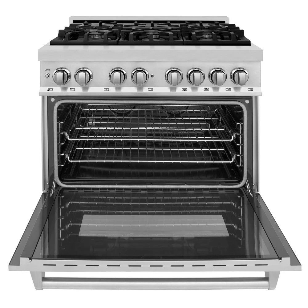 ZLINE 36 in. Professional Dual Fuel Range – Fingerprint Resistant Stainless Steel thumbnail 3