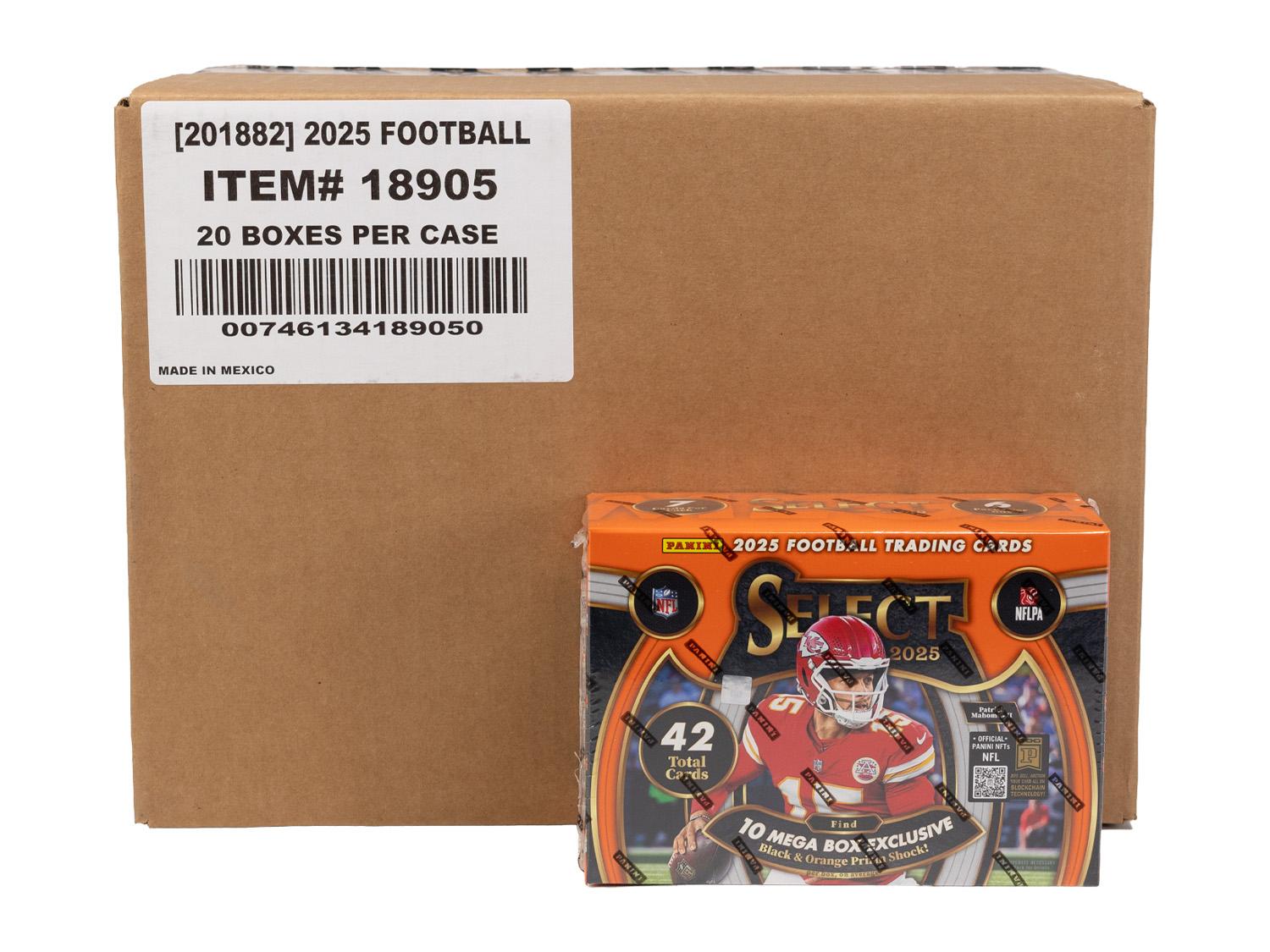939452_001_030426 2025 Panini Select Football Mega Hobby 20-Box Case - Image 1