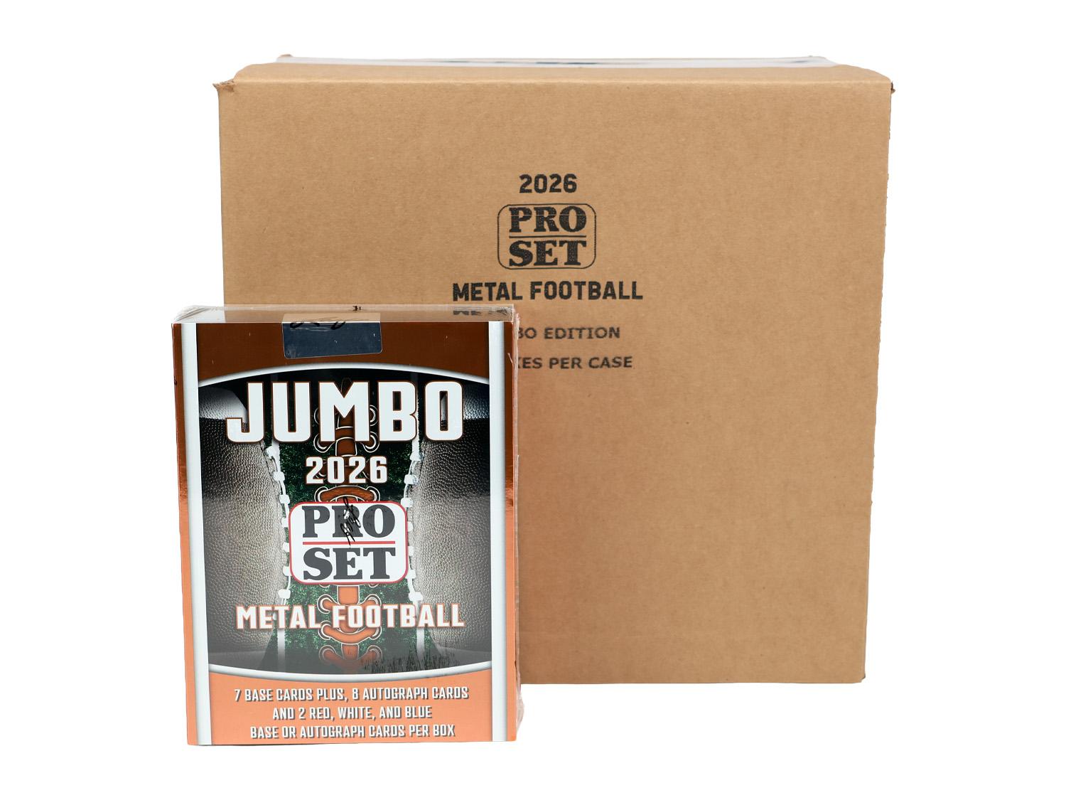 971059_001_072826_bac9c2a2-5297-4cab-bb1a-34e721bb73e0 2026 Leaf Pro Set Metal Football Hobby Jumbo 8-Box Case - Image 1