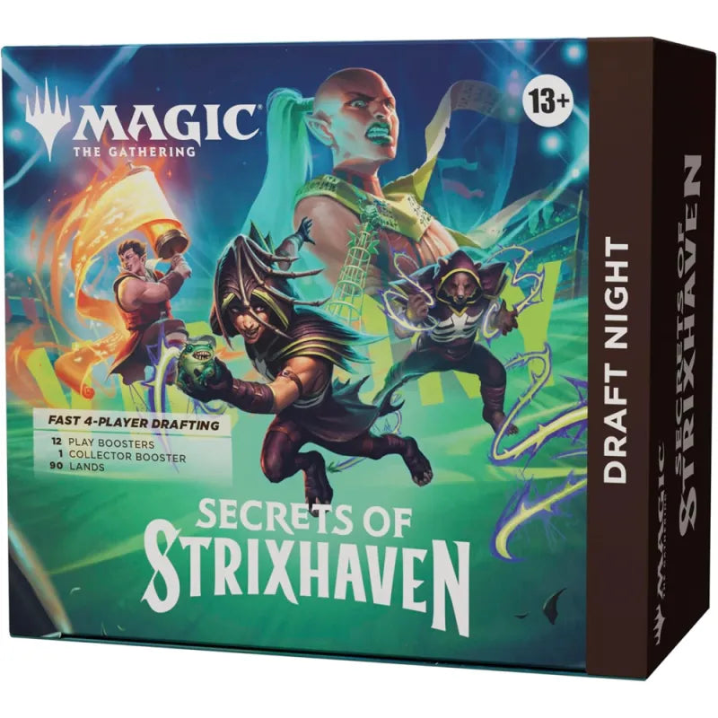 WOCD53450_800x800_fa49483c-e774-431a-b1f4-02c28f360994 Magic The Gathering Secrets of Strixhaven Draft Night Box 6 Box Case - Image 1