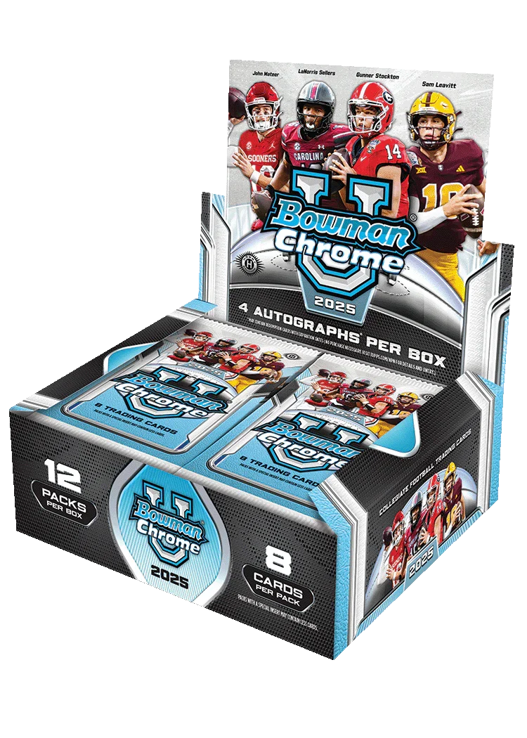 08f3f03de82c7c6eeb2a5503cc2704f8b9cb916f_Bowman_U_Chrome_Football_Hobby_Jumbo 2025 Bowman Chrome University Football Jumbo 8 Box Case - Image 1