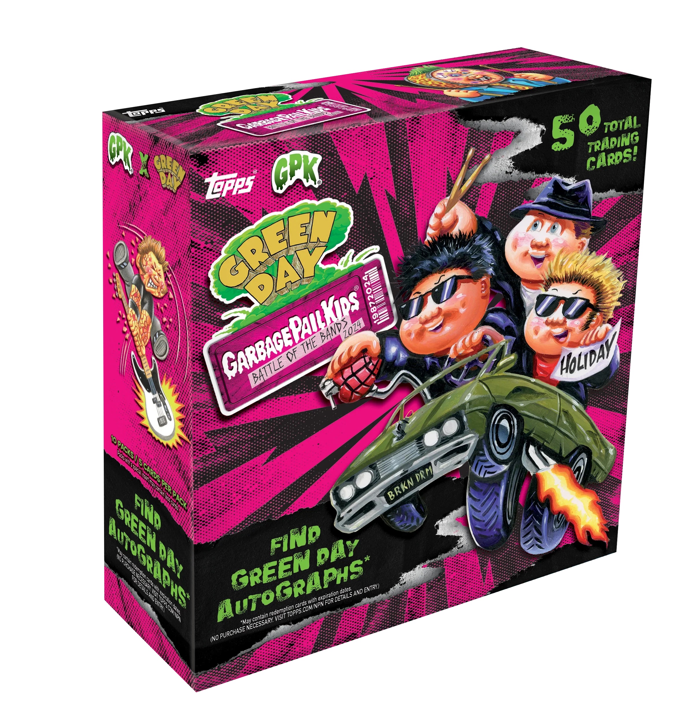 0d947915b467d8a95d7b62d7d3a7bced9764c5d9_24GPKB_FGC006004_05_FRONT 2024 Topps Garbage Pail Kids Battle Of The Bands: Green Day Hobby Case - Image 1