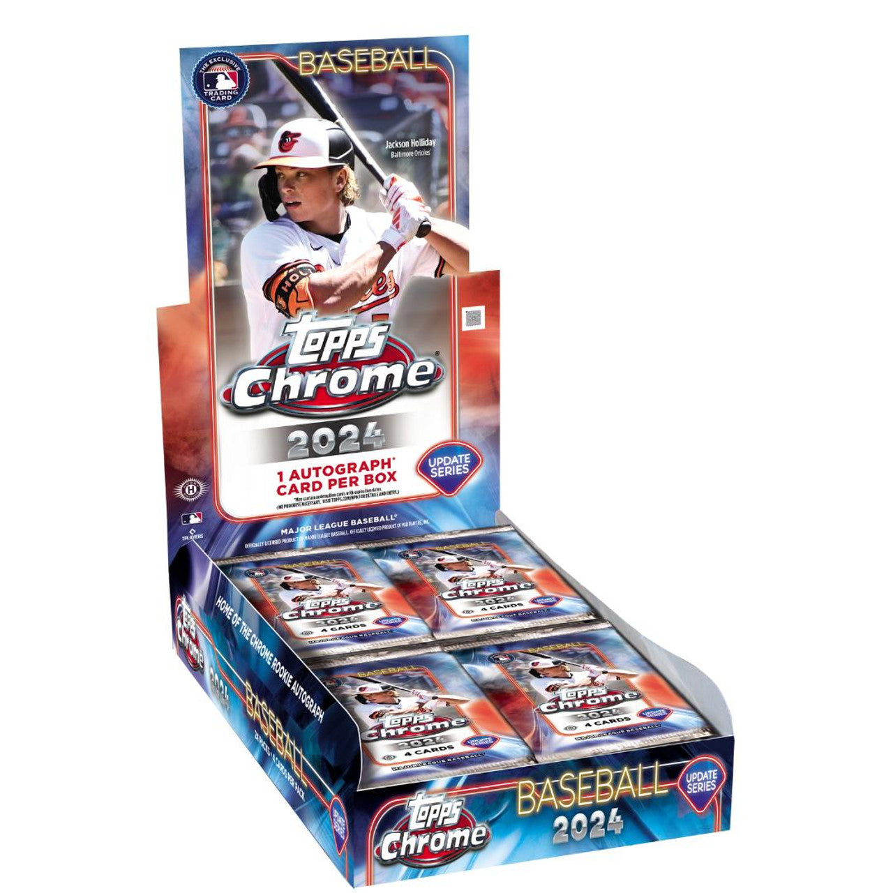 2024-topps-chrome-update-series-baseball-hobby-box__18824_eef8b42c-2fd8-47bf-84ea-90e37734fece 2024 Topps Chrome Update Series Baseball Hobby 6 Box Case - Image 1