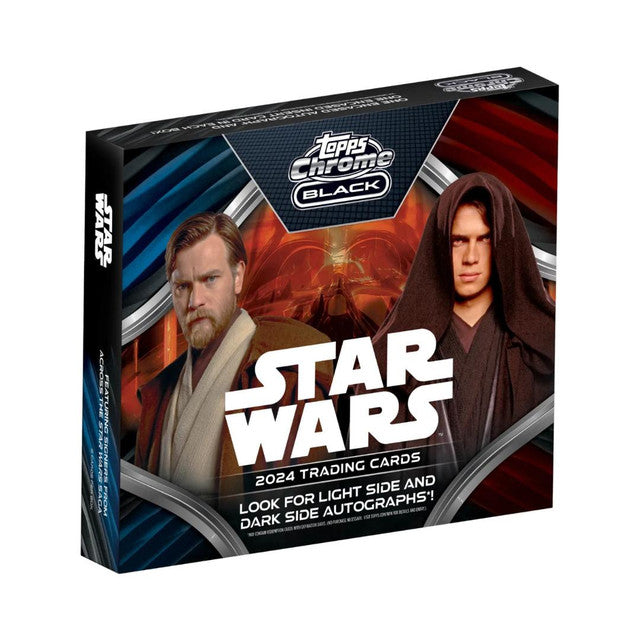2024-topps-star-wars-chrome-black-hobby-box__37633 2024 Topps Star Wars Chrome Black Hobby 12 Box Case - Image 1