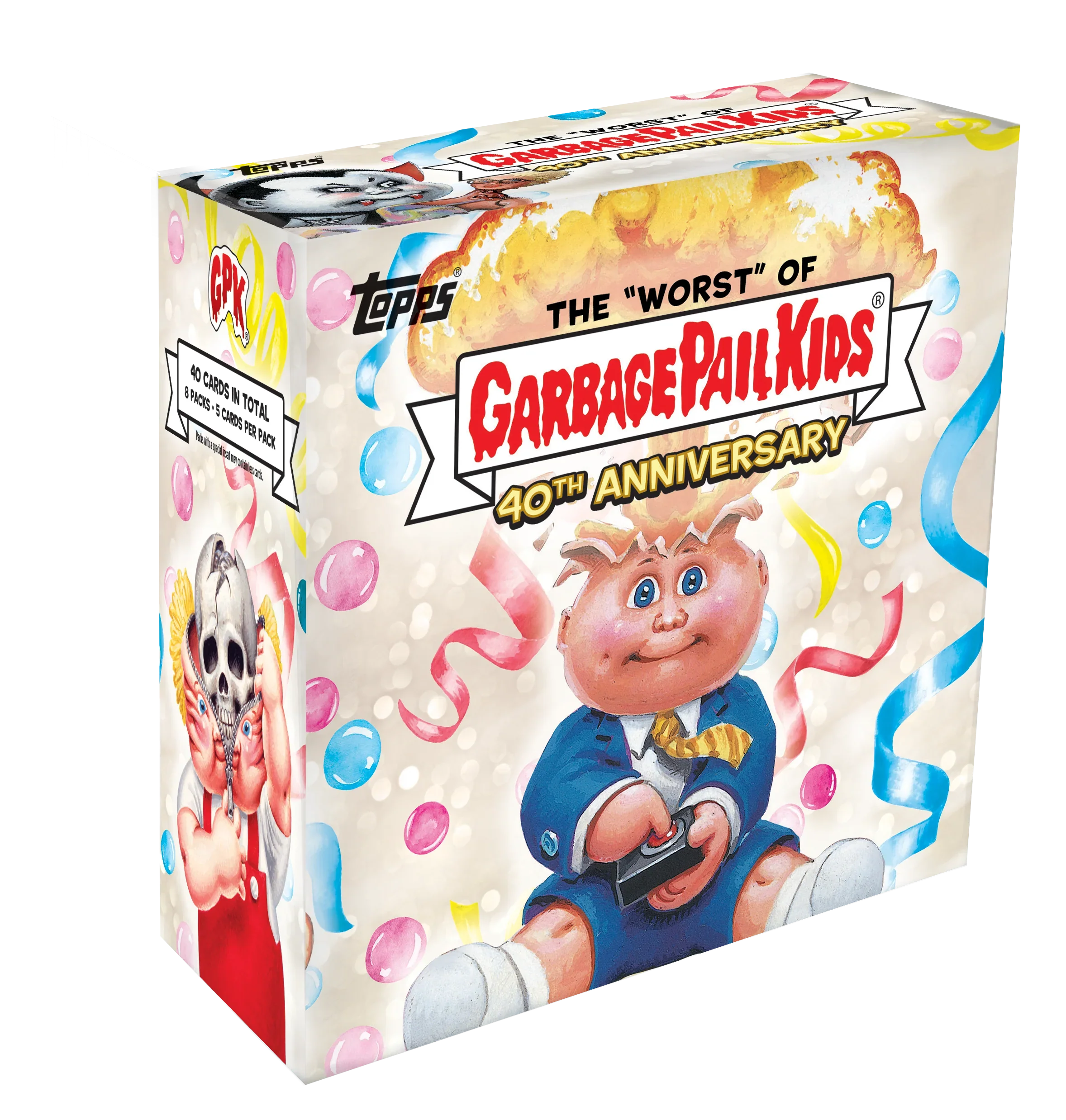 24585a71c4f3a6a7ed1cecc29b7723150fbe3d3f_25GPKW_FGC006272_FRONT 2025 Topps Garbage Pail Kids: Worst of GPK 40th Anniversary Hobby 10 Box Case - Image 1