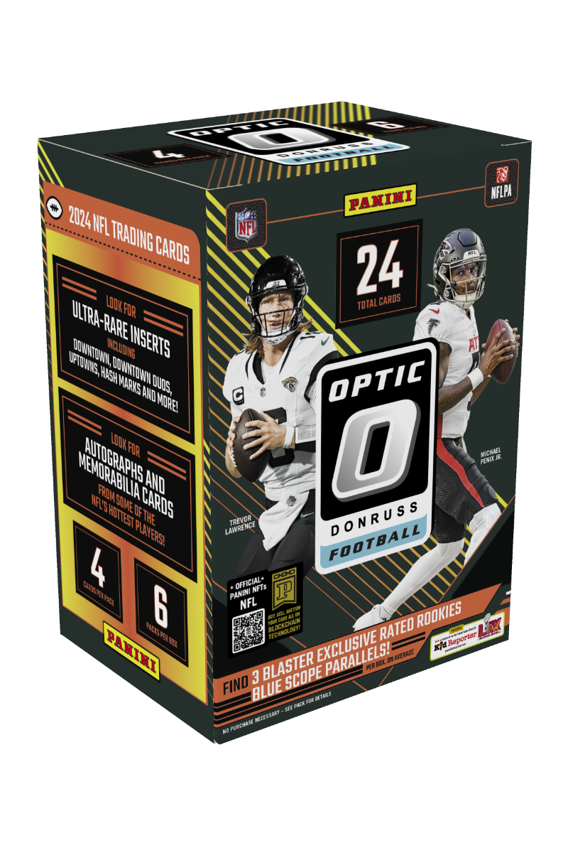 24_optic_fb_hobby_blaster_c2919_d6fa9294-bb8e-4cb4-8476-5c671d8618e1 2024 Donruss Optic Football Hobby Blaster 20 Box Case - Image 1