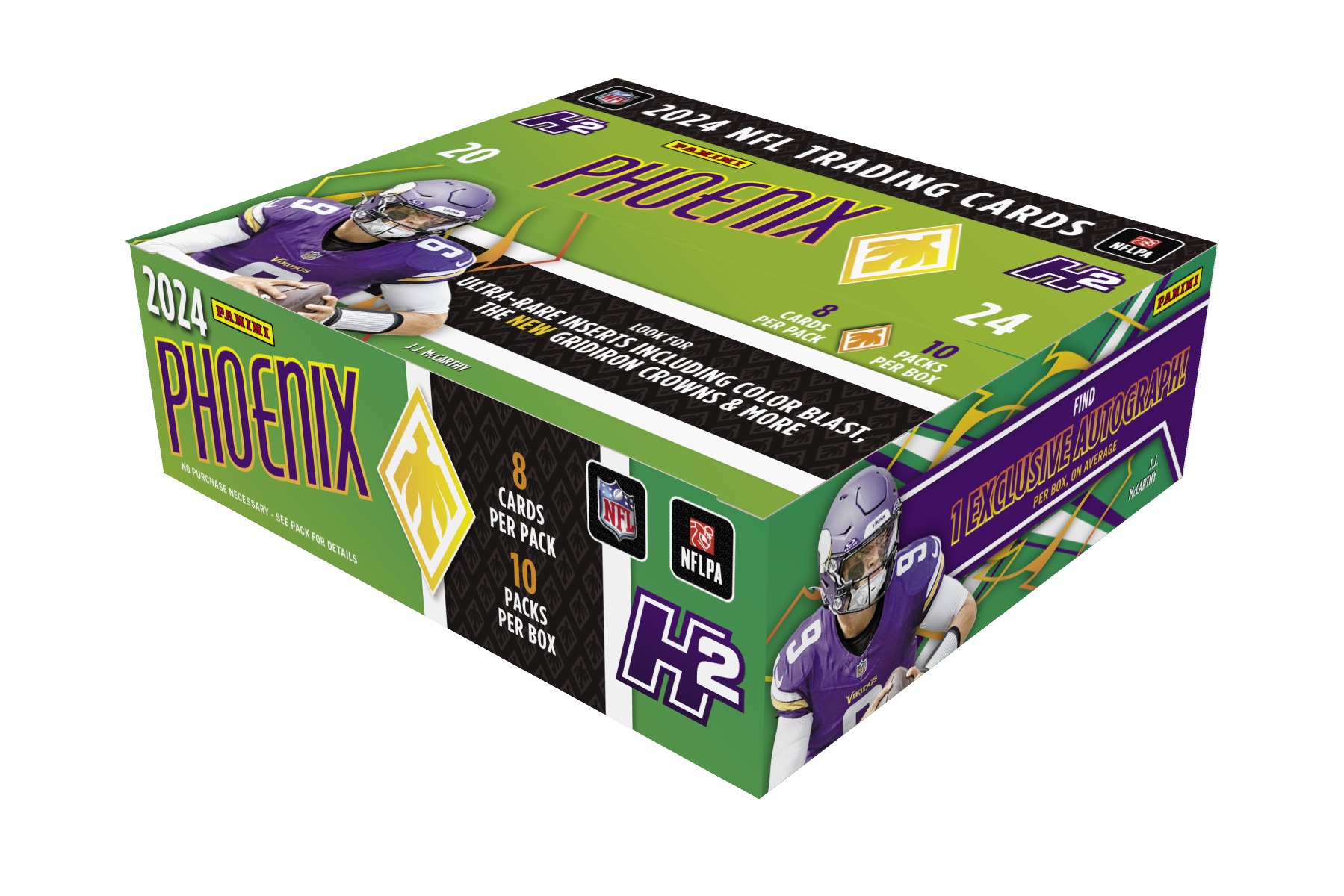 24_phoenix_fb_hobbyh2_092810d__3_6d3e9026-2882-436b-b8b7-fdbd3e20a07f 2024 Panini Phoenix Football H2 20 Box Case - Image 1