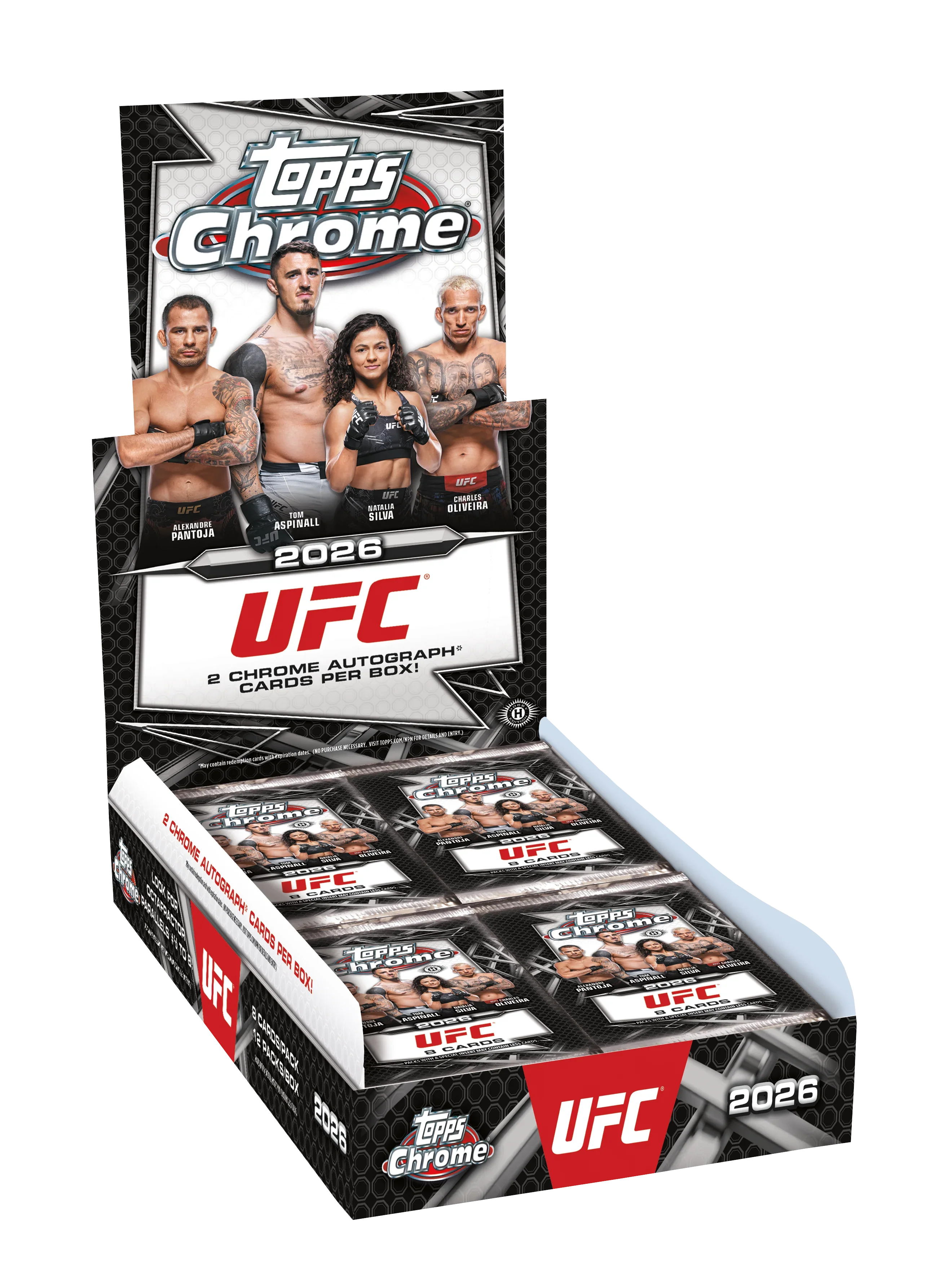 4be3a7bc686a13bd8fd8a4ac4ba06df3ecabe1e6_26UFCC_FCG7129_HOBBY_3D 2026 Topps Chrome UFC Hobby 12 Box Case - Image 1