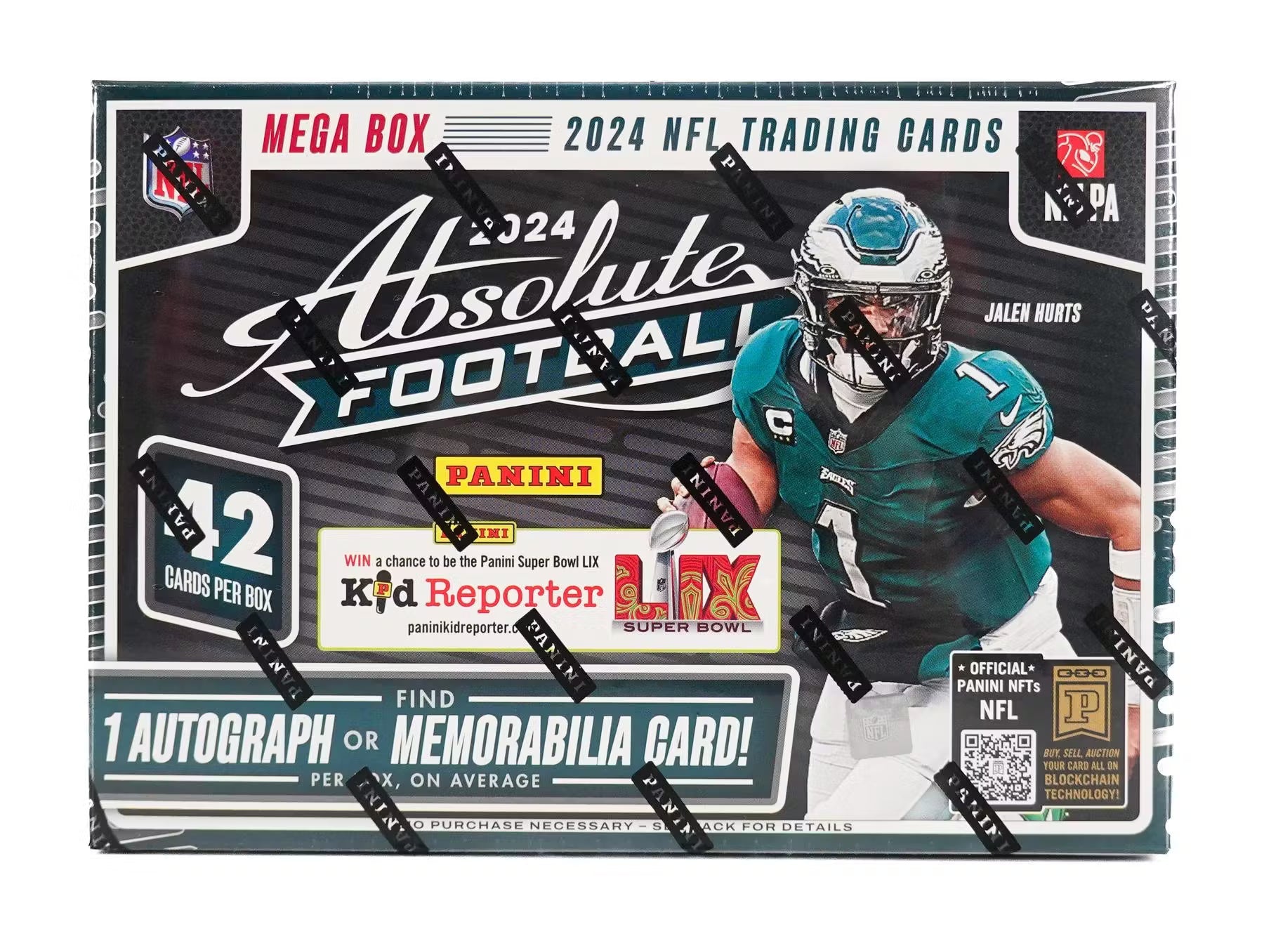873397_004_012025_9c8fda53-13c3-45c7-9aa0-d247f3414965 2024 Panini Absolute Football Hobby Mega 20 Box Case (Teal Parallels) - Image 1