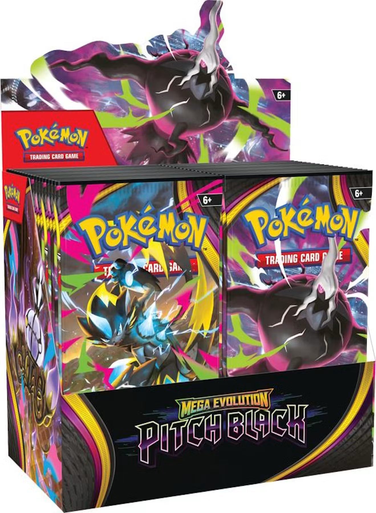 PBlk_BBox_6dda1639-b64c-4584-ad71-fe1a28a9f616 Pokémon Mega Evolution Pitch Black Booster 6-Box Case - Image 1