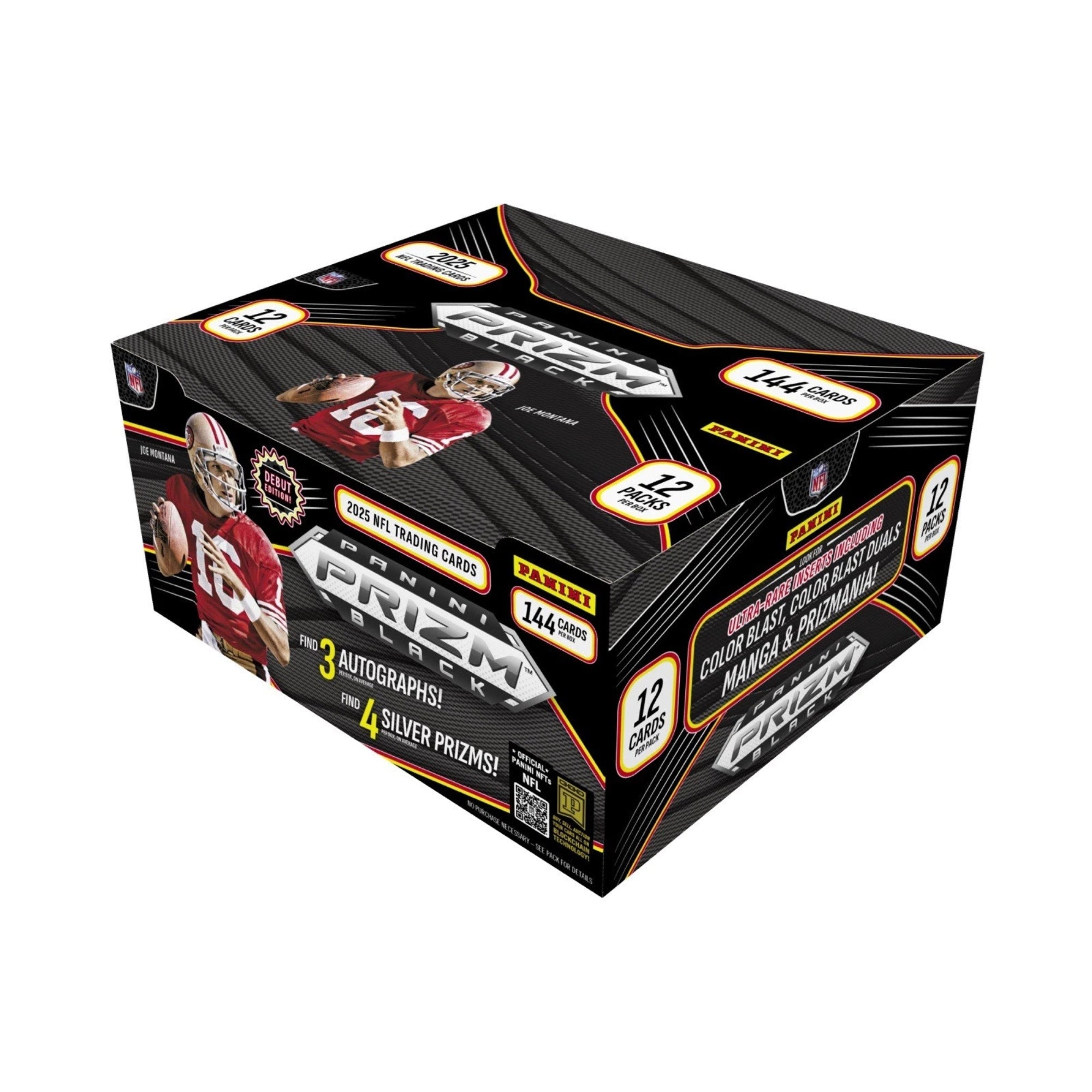 Untitled_2000x2000px_3_34d49fe4-404f-413a-a0f1-6fda1533457d 2025 Panini Prizm Black Football Hobby 12 Box Case - Image 1